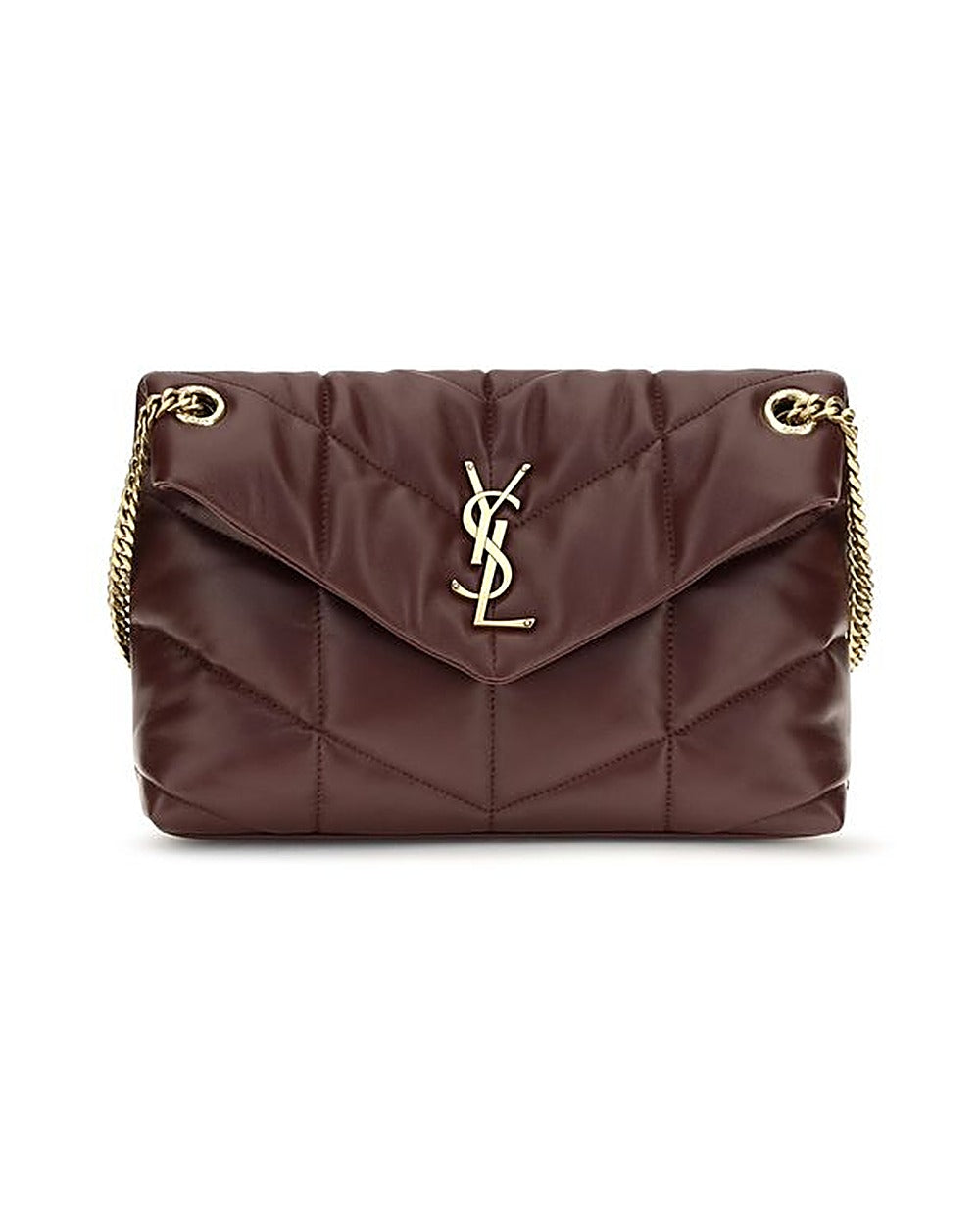 Saint Laurent Bordeaux Lamb Leather Shoulder Bag