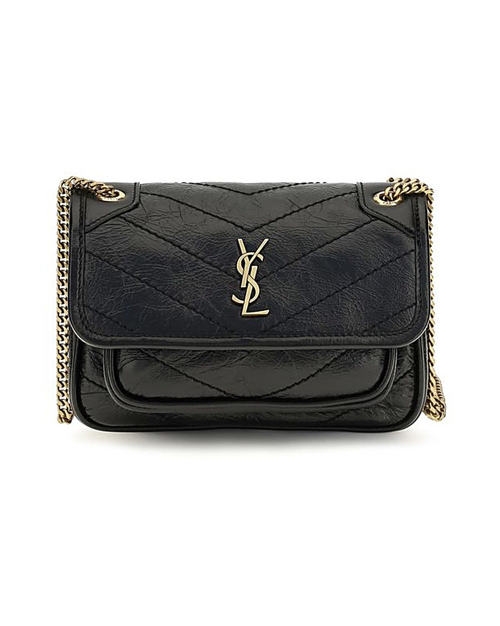 Saint Laurent Black Calf Leather Bos Taurus Shoulder Bag