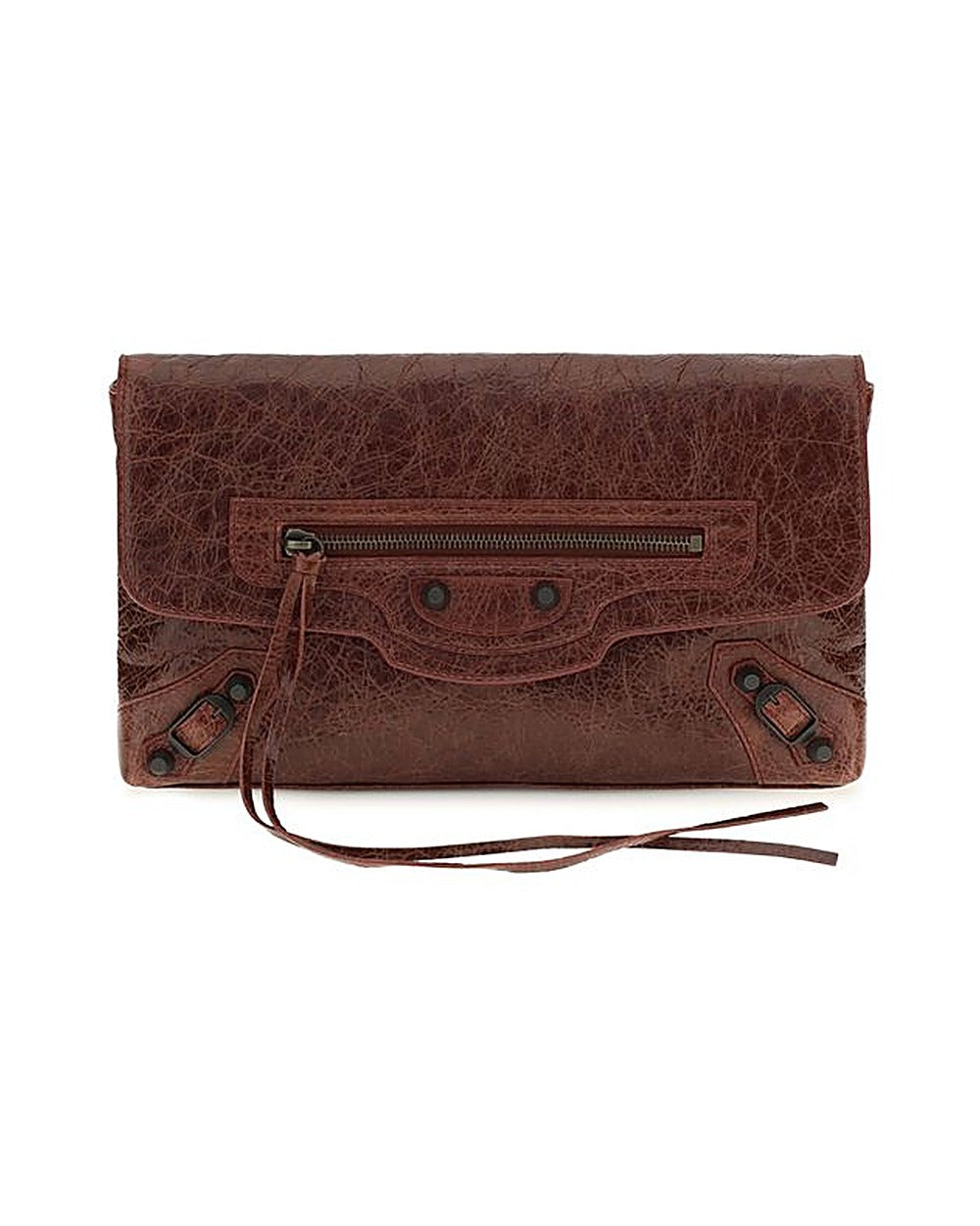 Balenciaga Bordeaux Lamb Ovis Aries Aries Clutch Bag