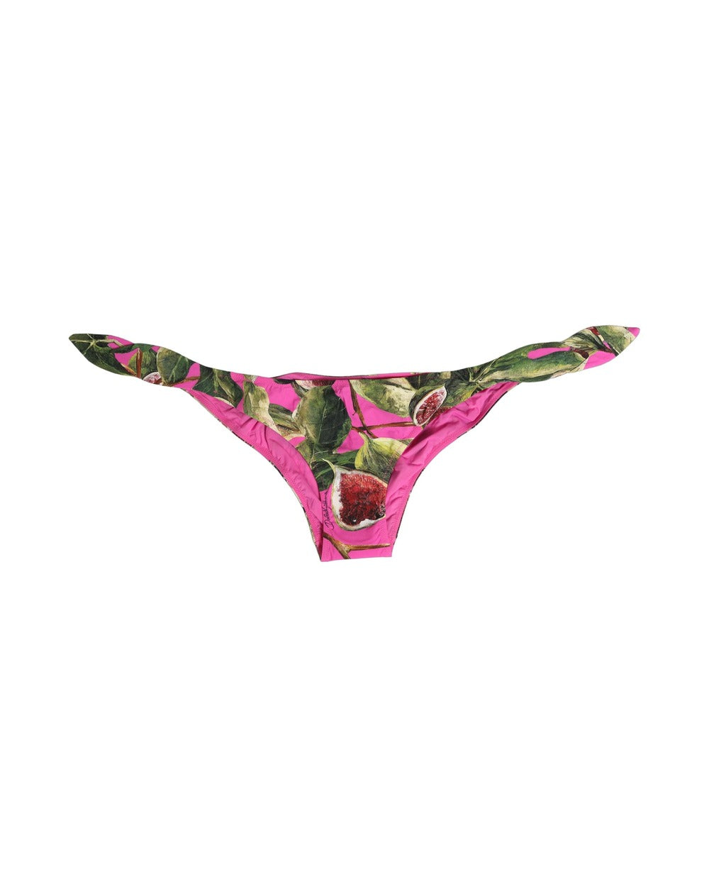Dolce & Gabbana Fuchsia Pink Fig Print Beachwear Bikini Bottom