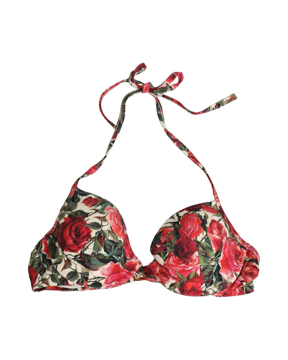 Dolce & Gabbana Multicolor Floral Print Beachwear Bikini Top