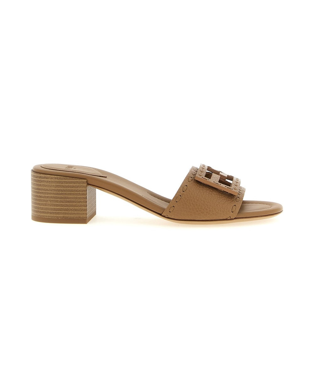 Fendi Beige Calfskin Flat Sandals
