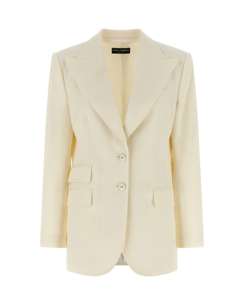 Dolce & Gabbana White Virgin Wool Blazer