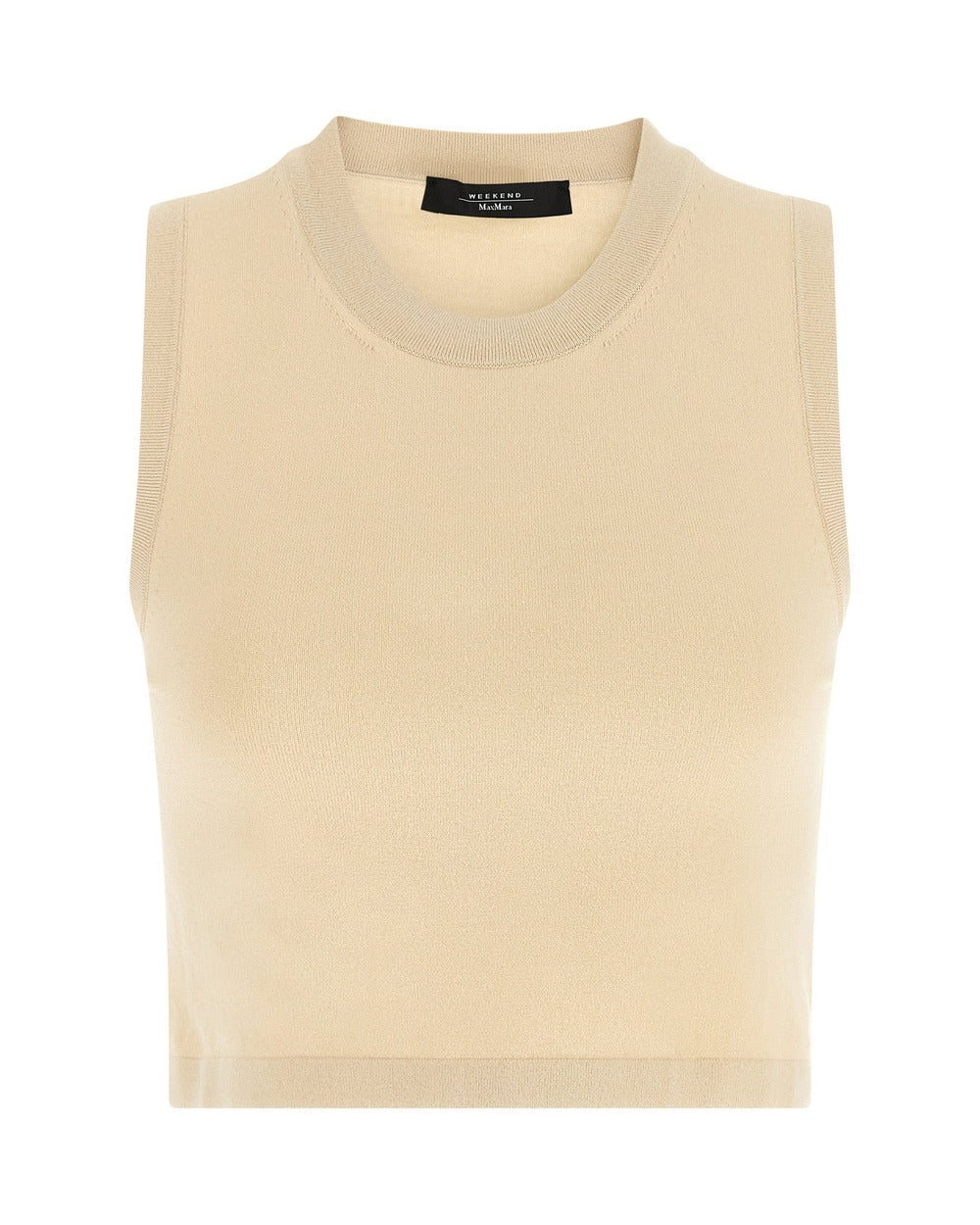 Max Mara Beige Viscose Sleeveles T-Shirt