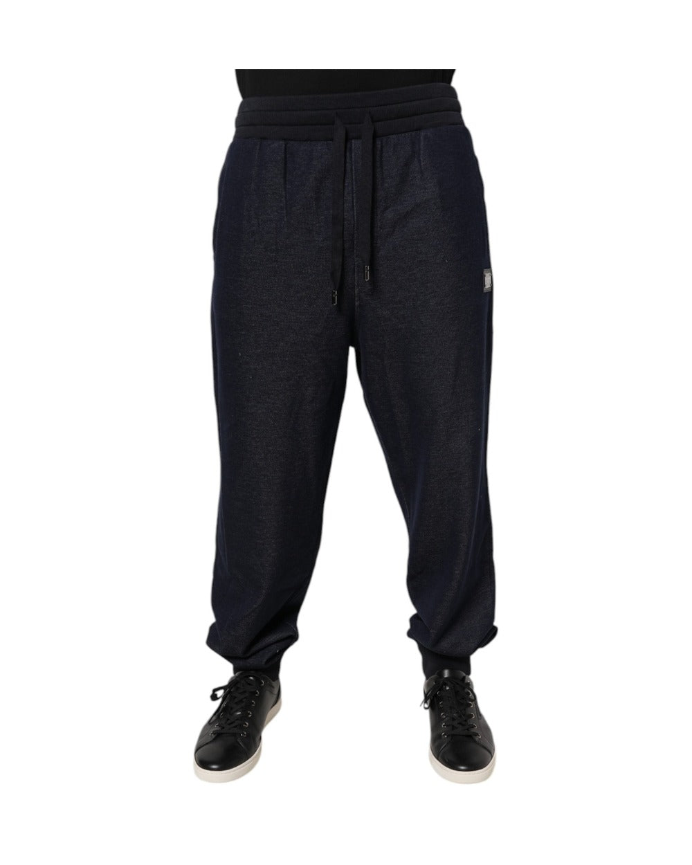 Dolce & Gabbana Black Jacquard Jogger Men Sweatpants Pants