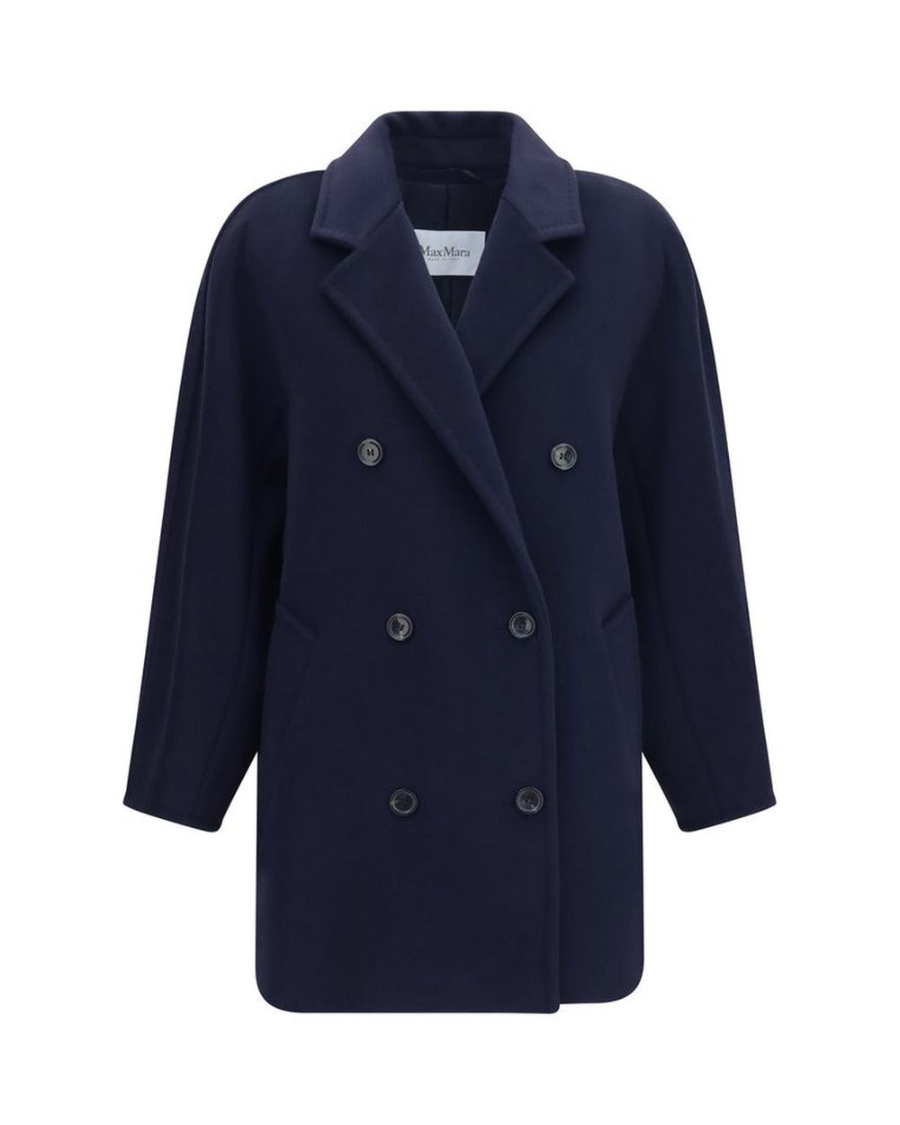 Max Mara Blue Wool Oves Aries Full-Length Jacket