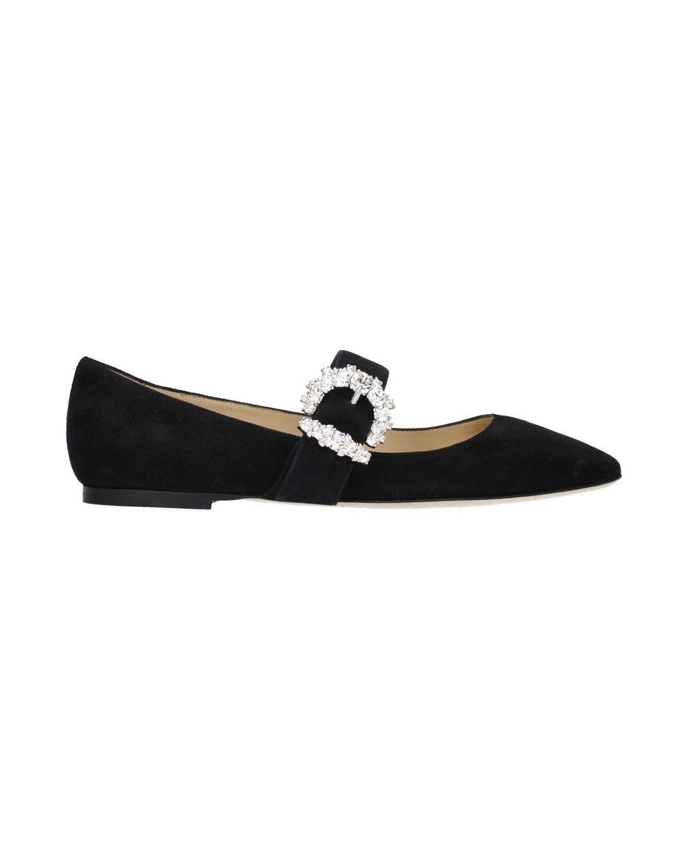 Jimmy Choo Black Leather Ballet Flats