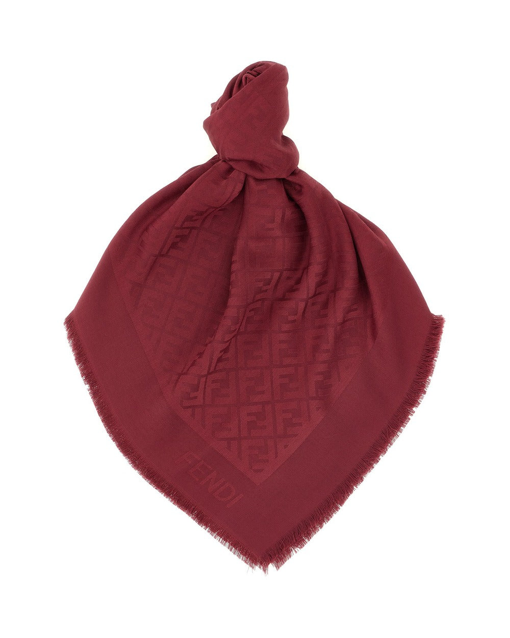 Fendi Bordeaux Silk Foulard