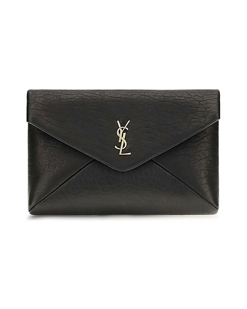 Saint Laurent Black Lamb Ovis Aries Aries Clutch Bag