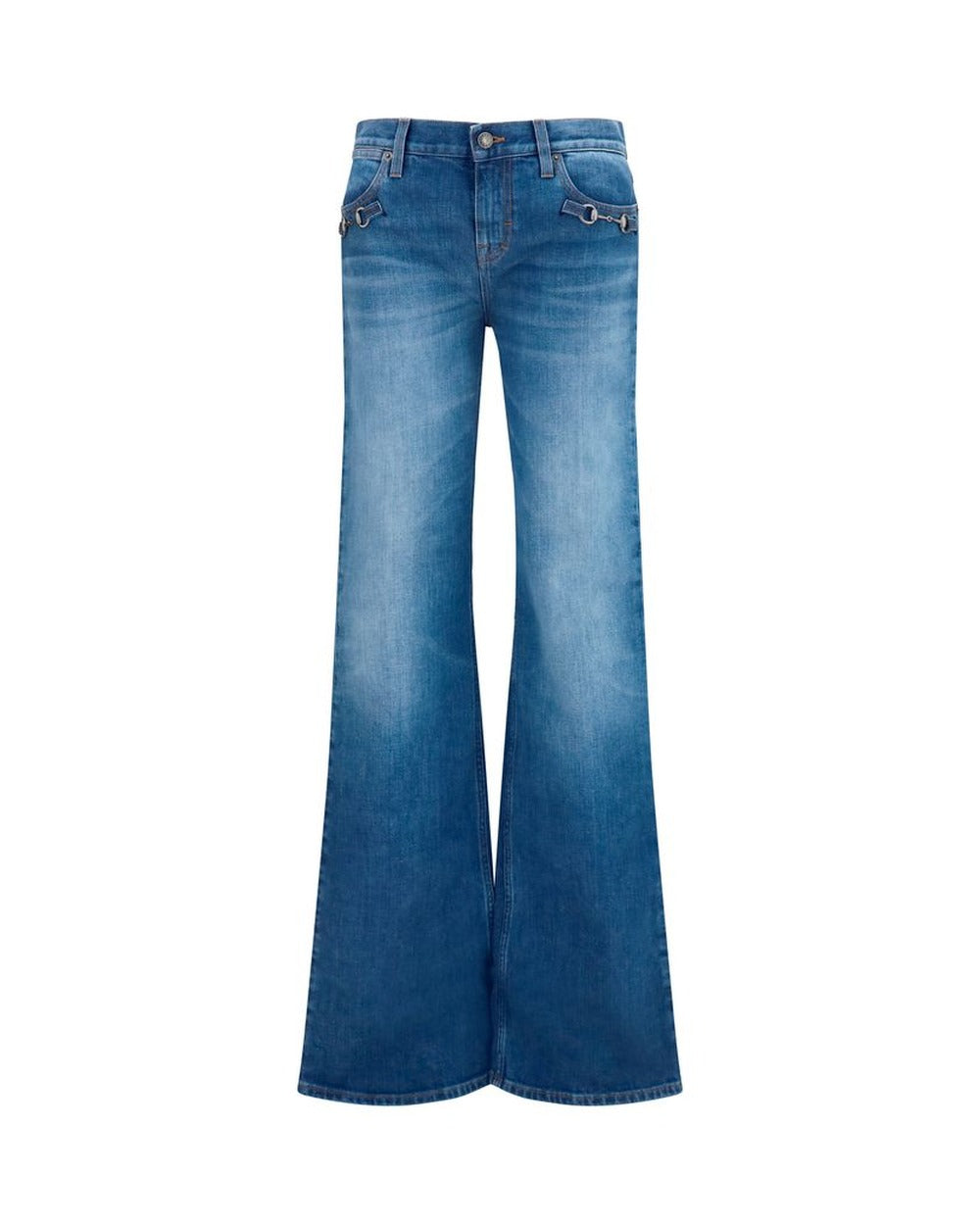 Gucci Blue Cotton Flared Jeans