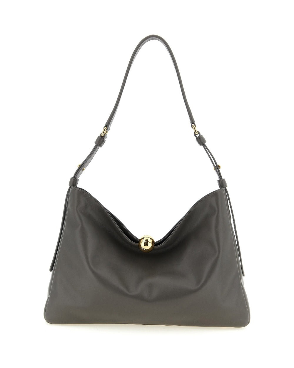 Furla Gray Calfskin Shoulder Bag