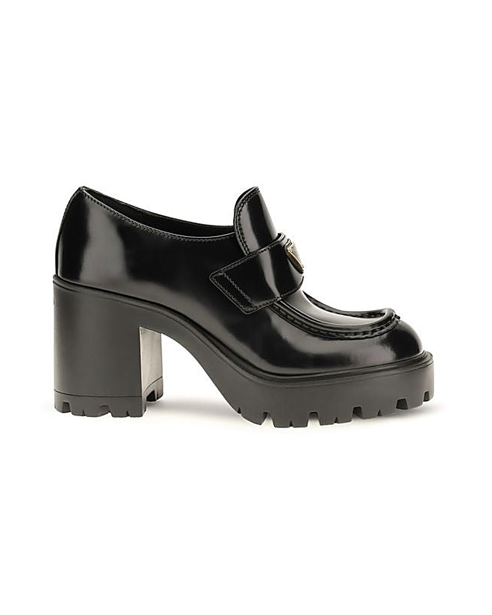 Prada Black Calf Leather Bos Taurus Platform Loafers