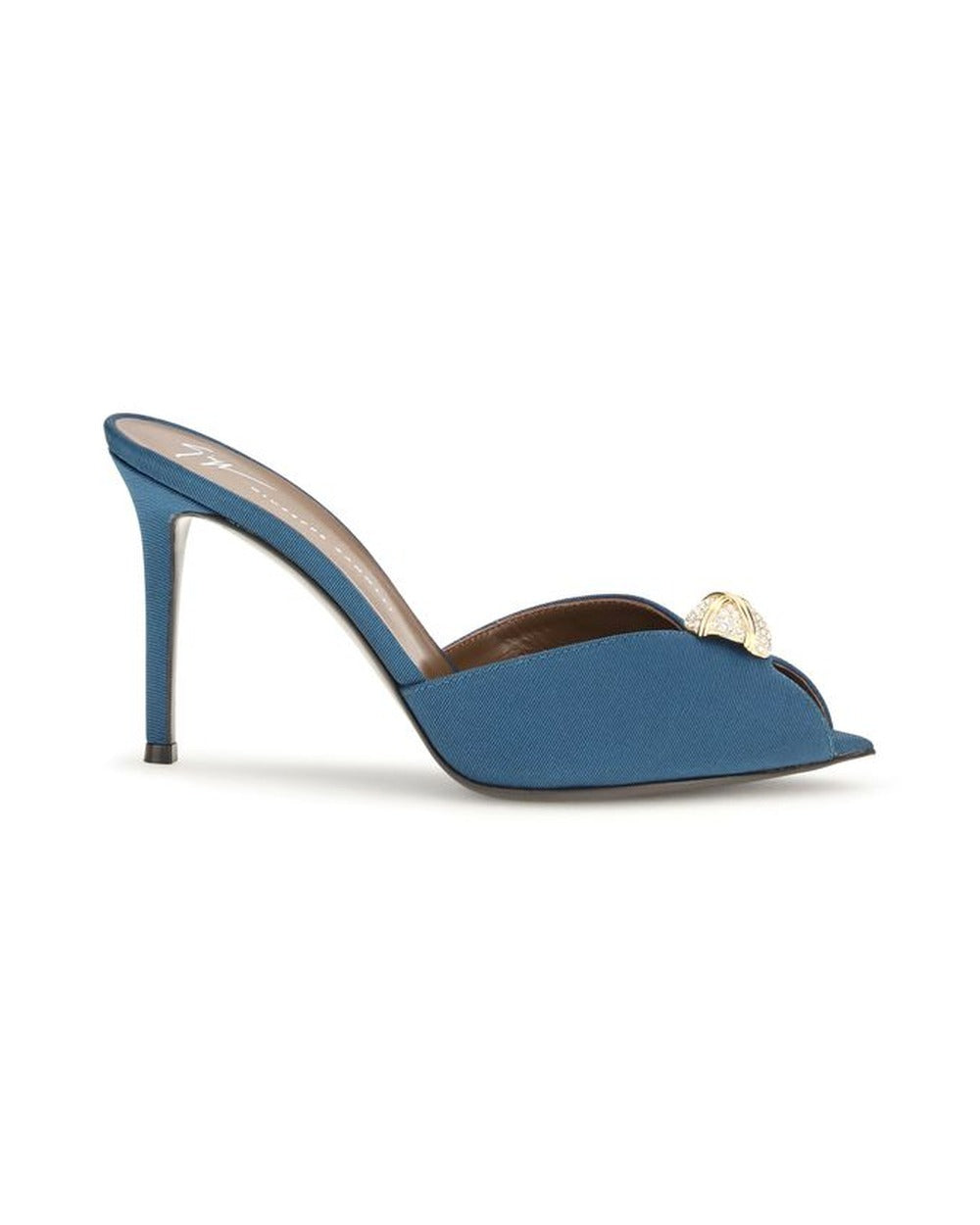 Giuseppe Zanotti Blue Calf Leather Bos Taurus Stiletto Heel Sandals