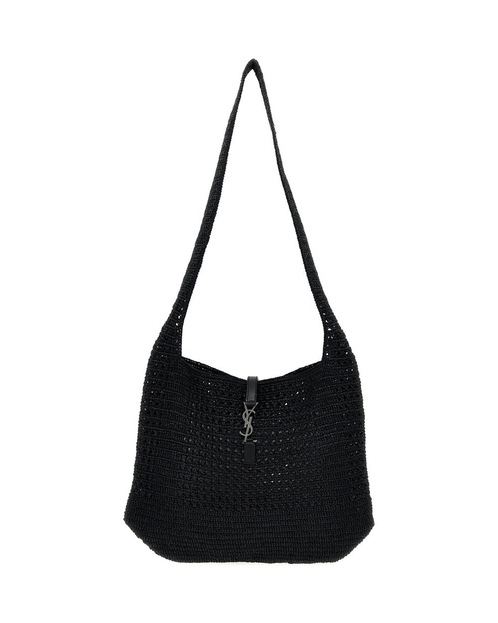 Saint Laurent Black Raffia Tote Bag
