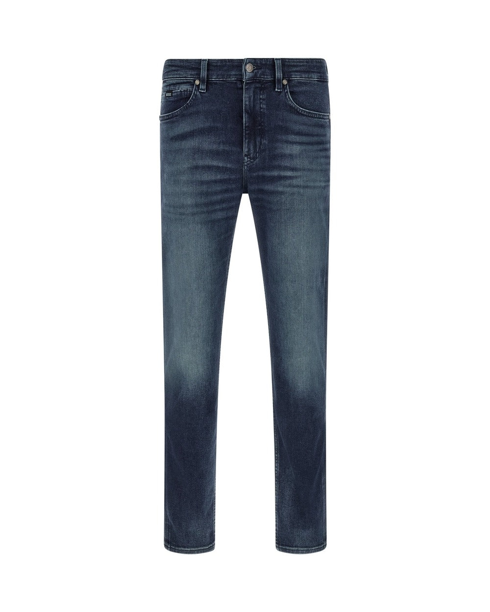 Hugo Boss Blue Cotton Tapered Jeans