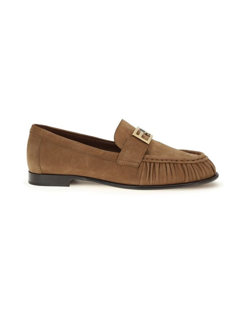 Fendi Brown Lamb Ovis Aries Aries Slip-On Loafers