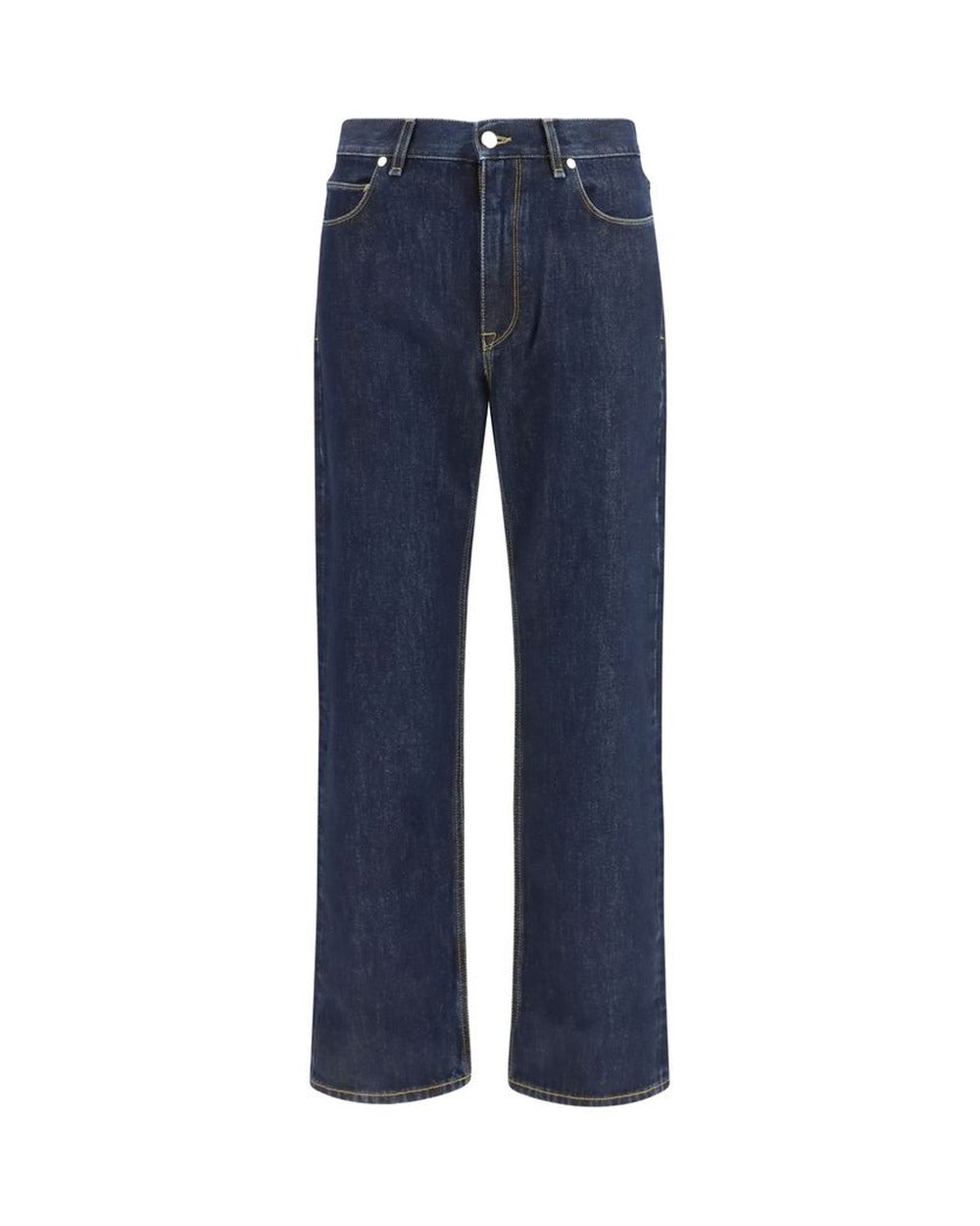 Fendi Blue Cotton Straight-Leg Jeans