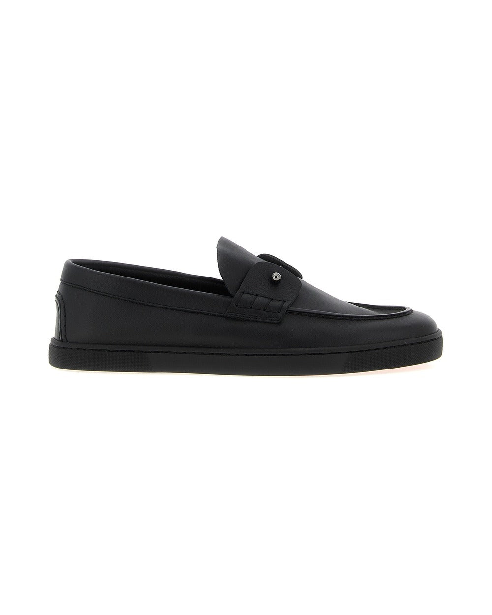 Christian Louboutin Black Calfskin Slip-On Loafers