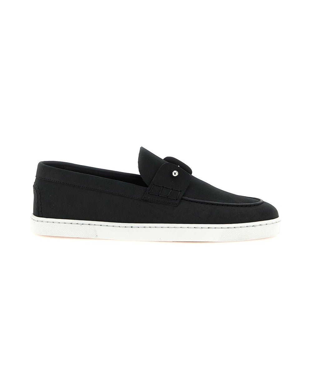 Christian Louboutin Black Calfskin Slip-On Loafers