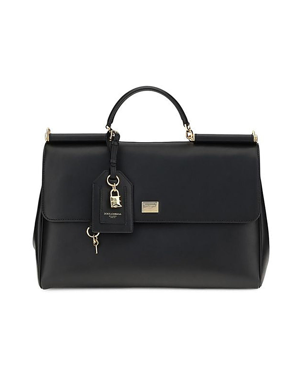 Dolce & Gabbana Black Calf Leather Bos Taurus Shoulder Bag