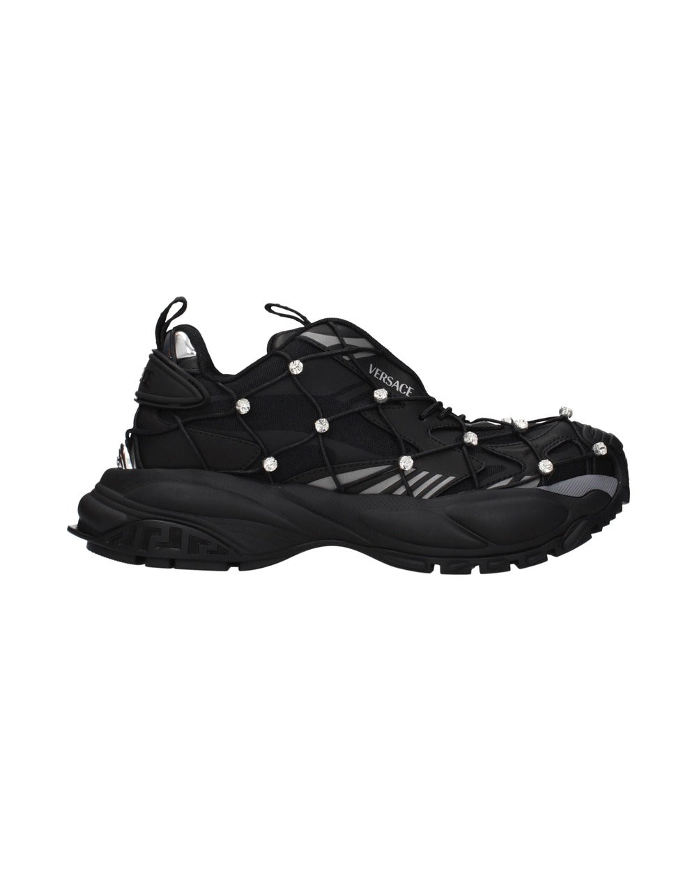 Versace Black Fabric Chunky Sneakers