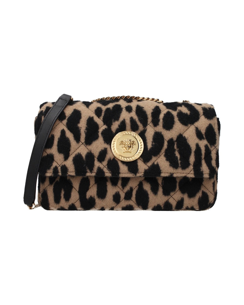 Versace Brown Wool Shoulder Bag