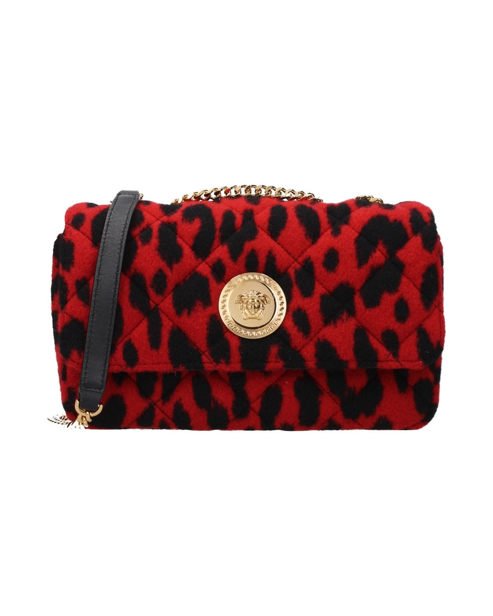 Versace Red Wool Shoulder Bag