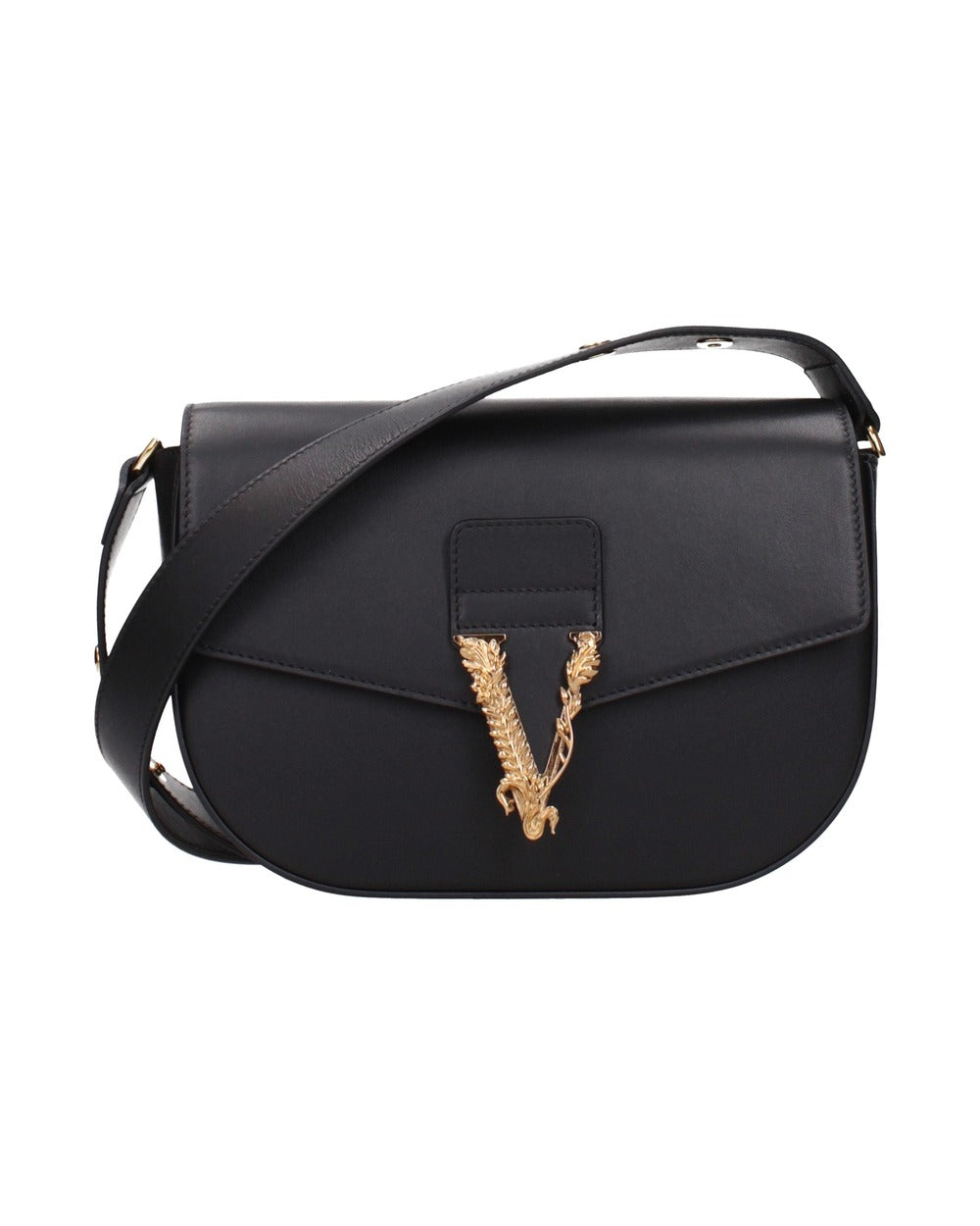 Versace Black Leather Crossbody Bag