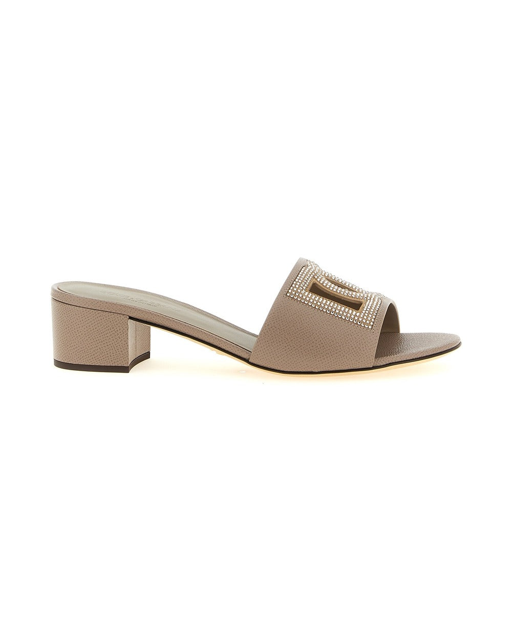 Dolce & Gabbana Gray Calfskin Mules