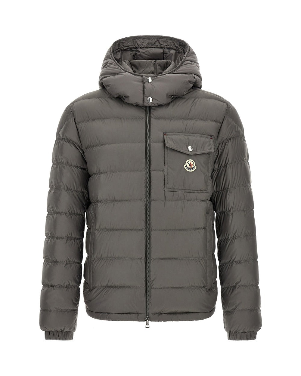 Moncler Gray Polyamide Full-Length Jacket