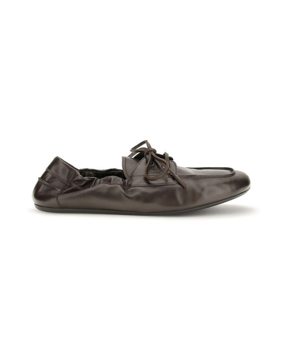 Prada Brown Calf Leather Bos Taurus Slip-On Loafers