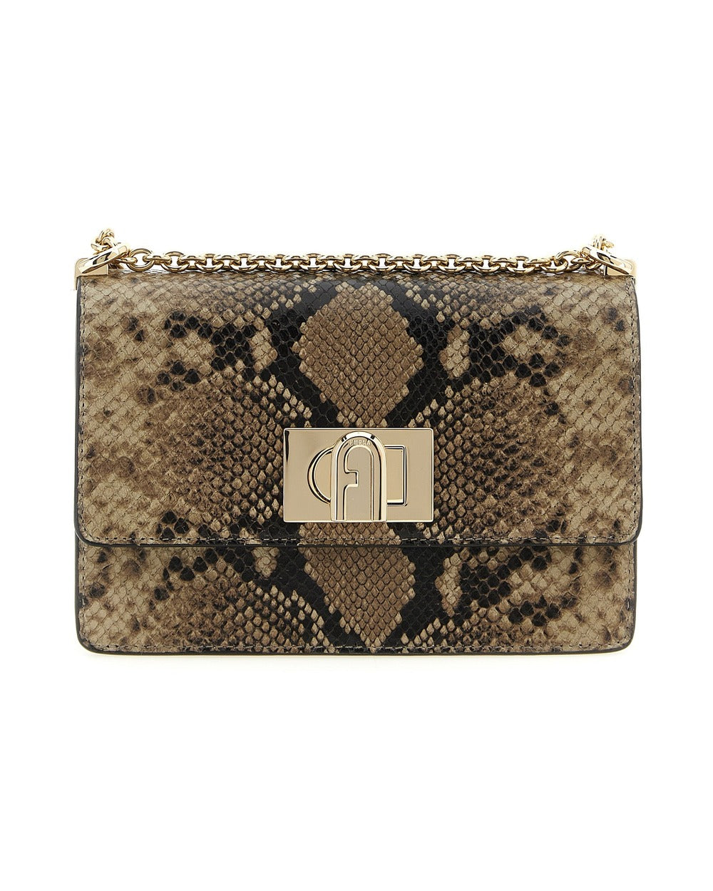 Furla Gray Goatskin Crossbody Bag