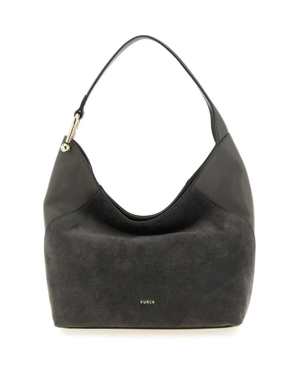 Furla Gray Calfskin Shoulder Bag