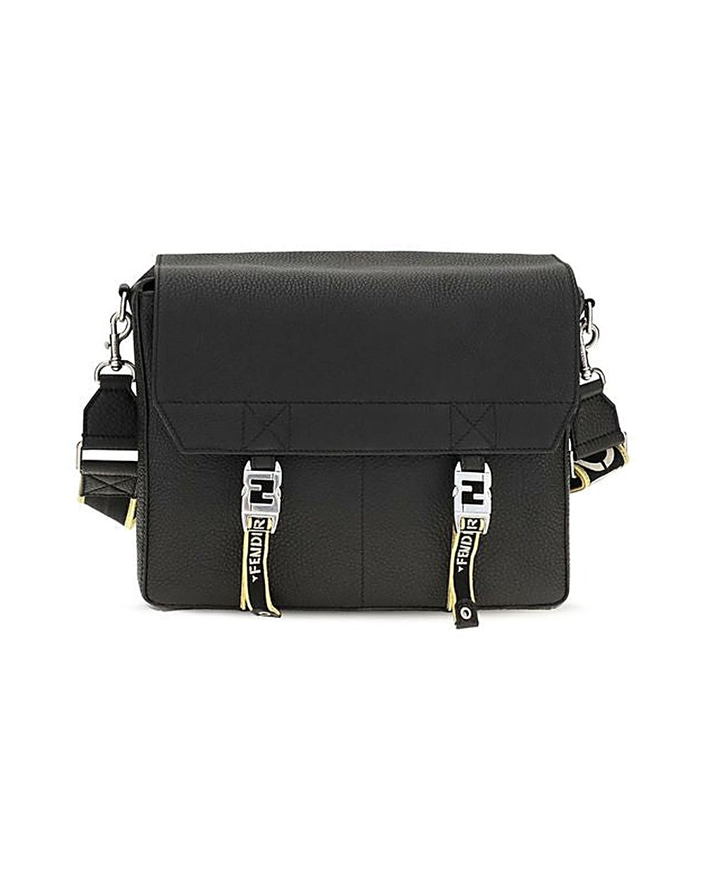 Fendi Black Calf Leather Bos Taurus Shoulder Bag