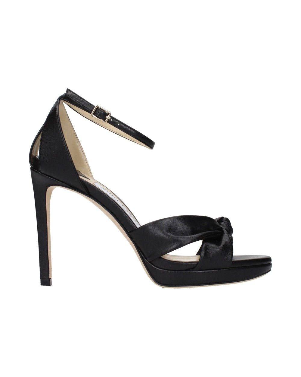 Jimmy Choo Black Leather Platform Sandals