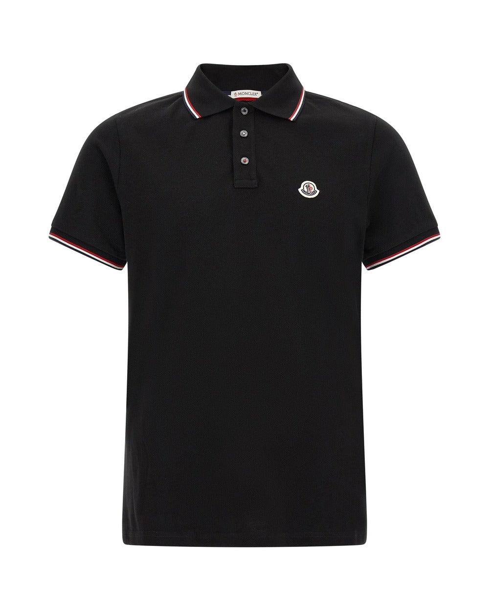 Moncler Black Cotton Polo Shirt