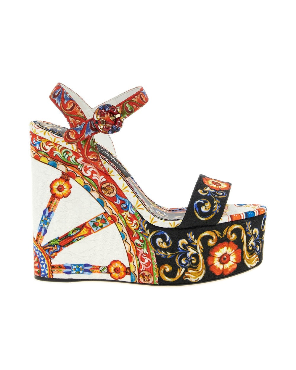 Dolce & Gabbana Multicolor Viscose Wedge Sandals