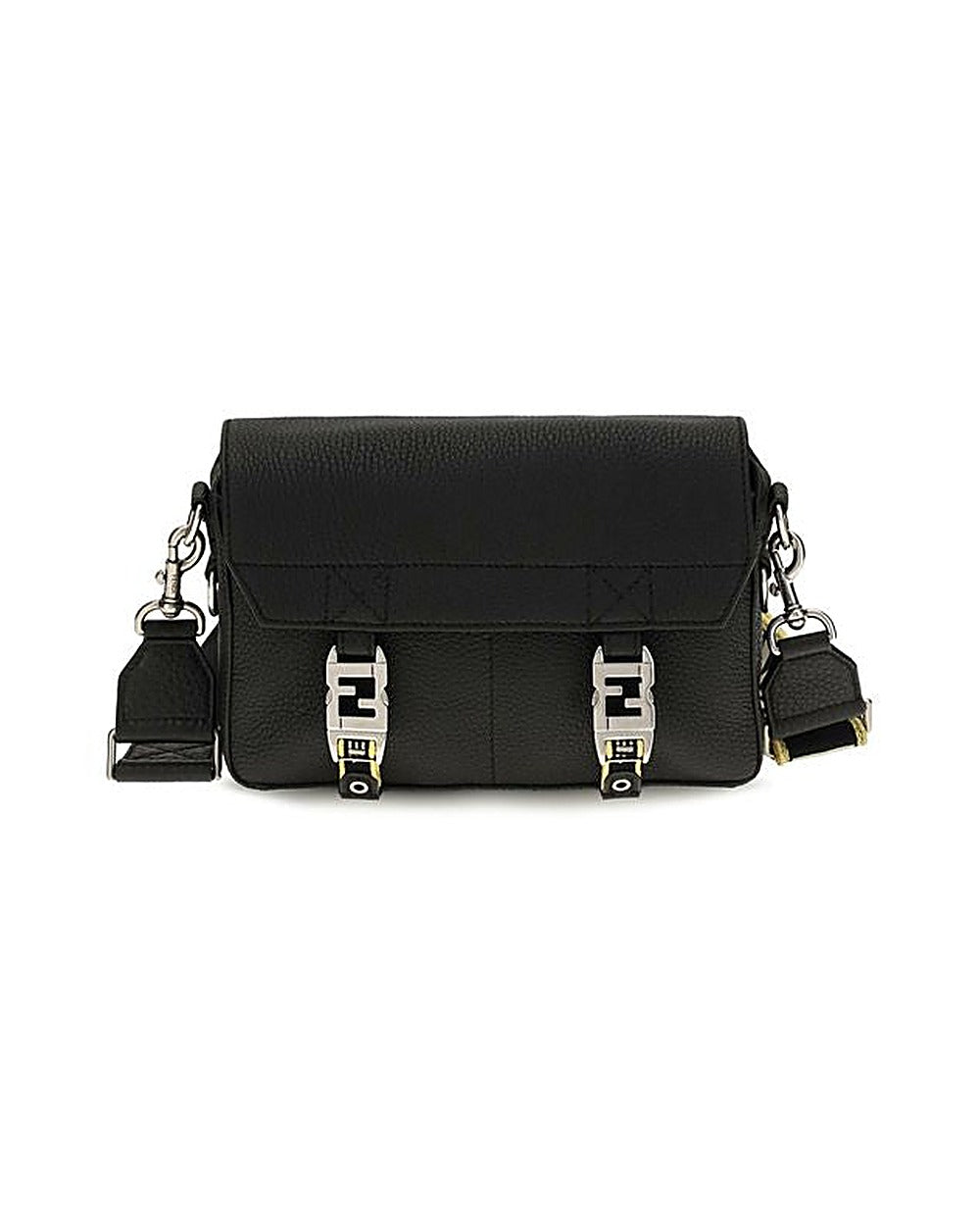 Fendi Black Calf Leather Bos Taurus Shoulder Bag