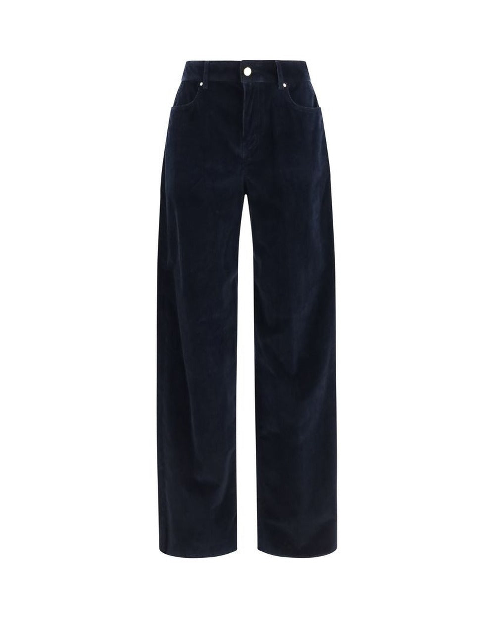 Max Mara Blue Cotton Casual Pants