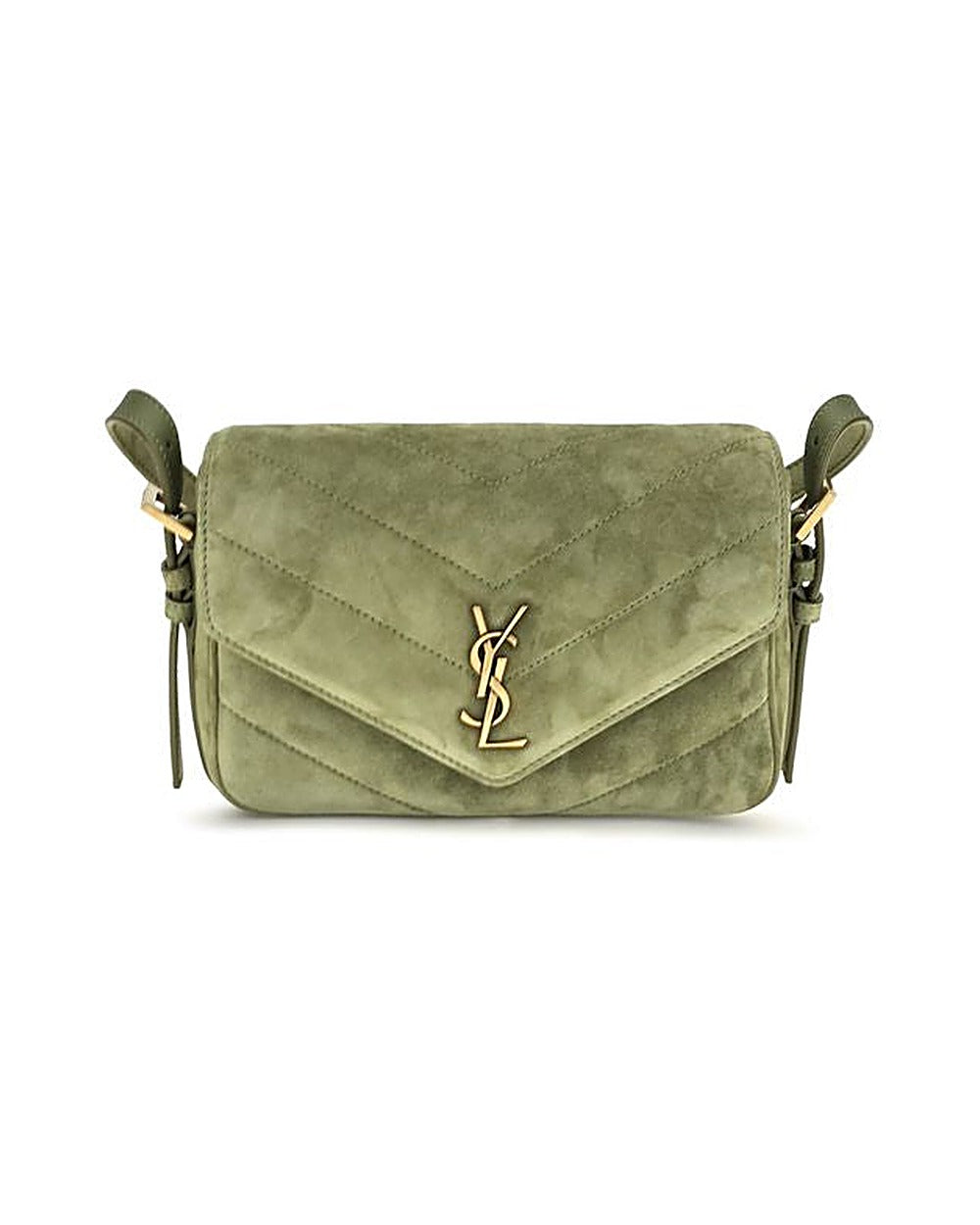 Saint Laurent Bicolor Suede Leather Shoulder Bag