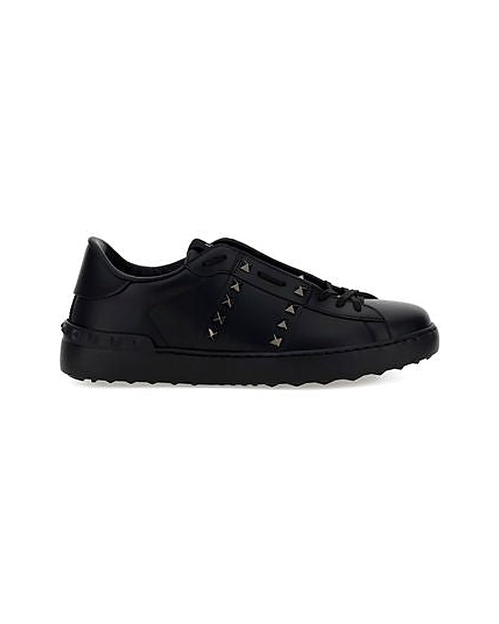 Valentino Garavani Black Calf Leather Bos Taurus Sneakers