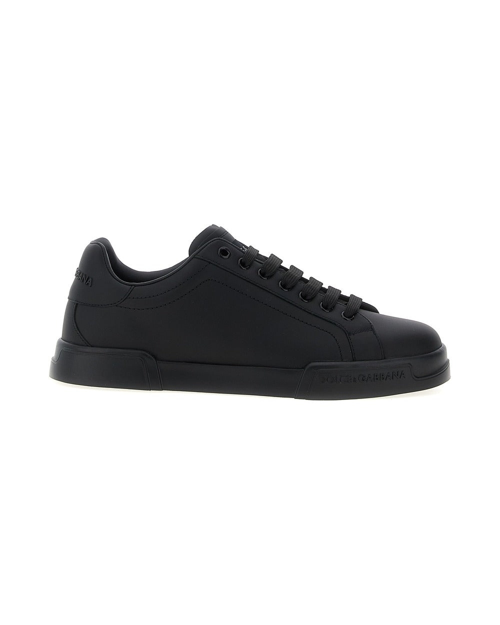Dolce & Gabbana Black Calfskin Low Top Sneakers