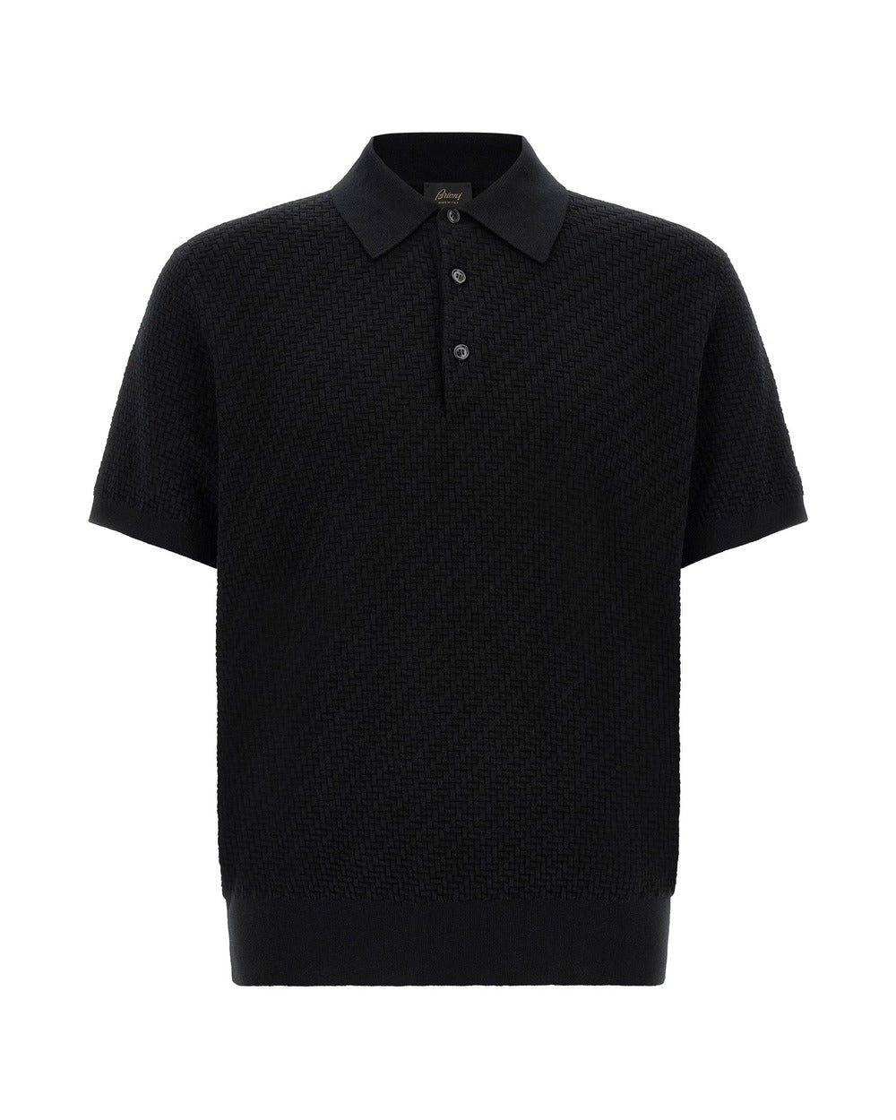 Brioni Black Cotton Polo Shirt
