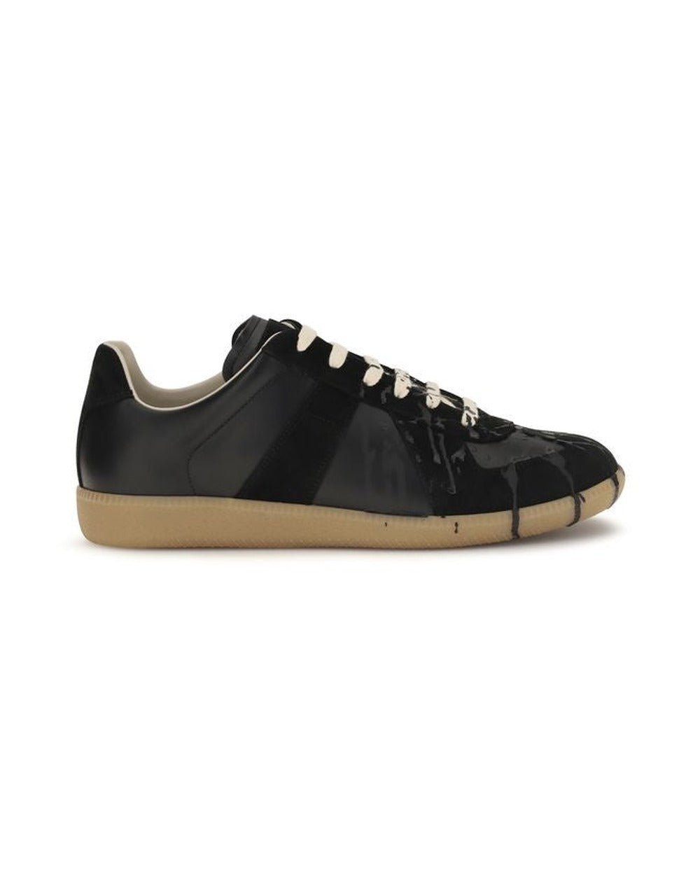 Maison Margiela Black Suede Leather Athletic Sneakers