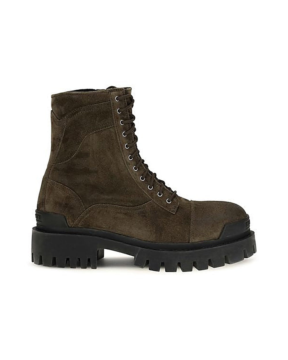 Balenciaga Bicolor Calf Leather Bos Taurus Lace-Up Boots