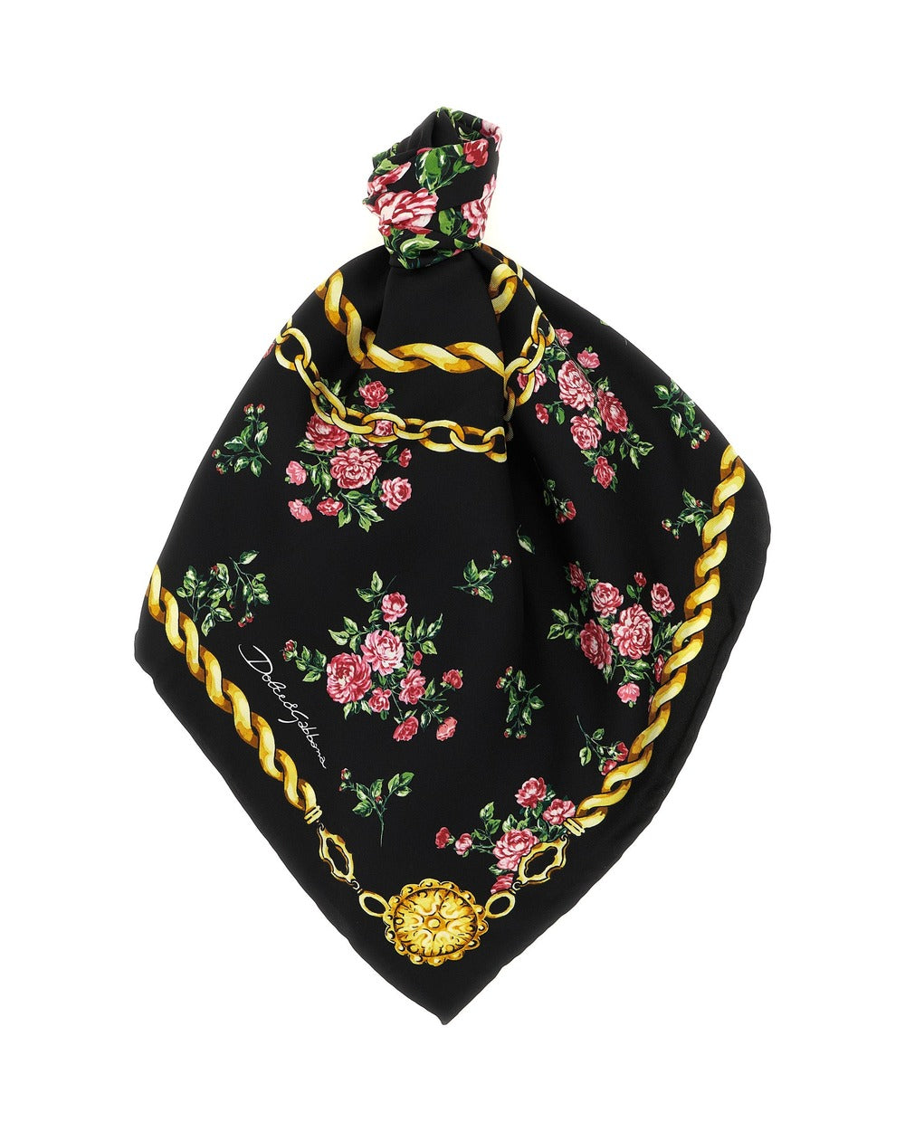 Dolce & Gabbana Black Silk Scarf
