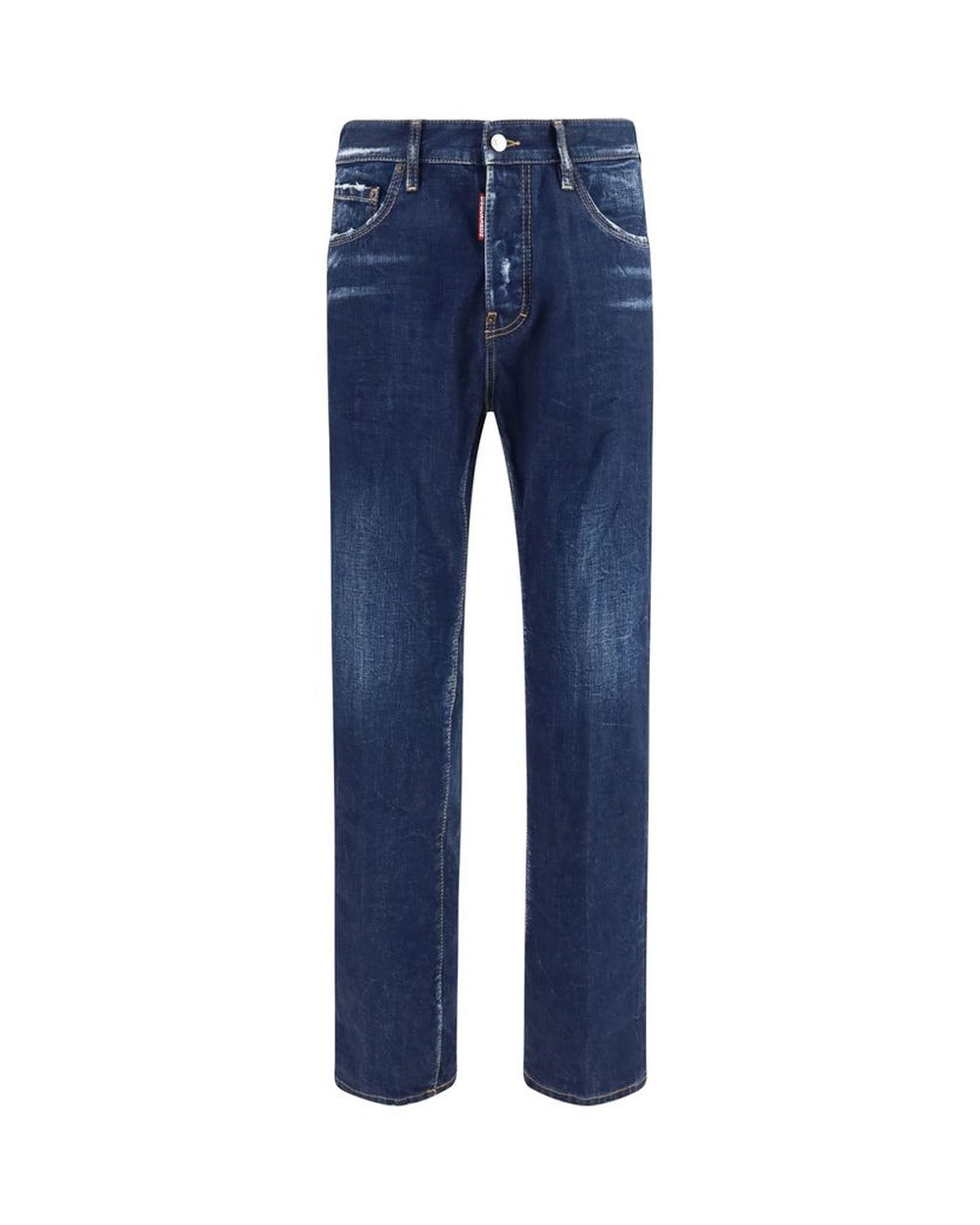 Dsquared² Blue Cotton Straight-Leg Jeans