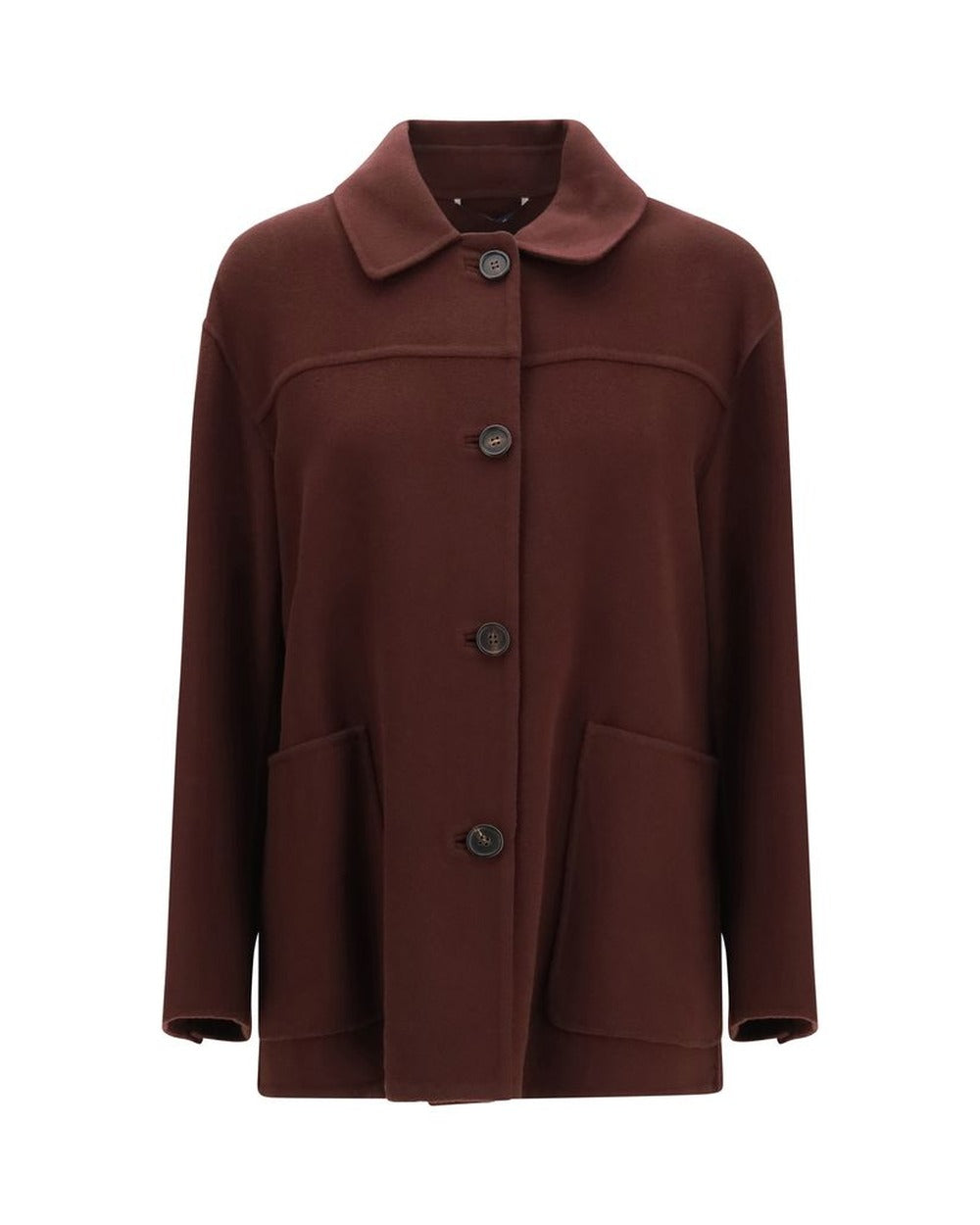 'S Max Mara Bordeaux Wool Oves Aries Coat