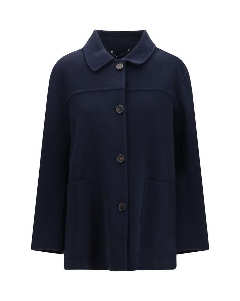 'S Max Mara Blue Wool Oves Aries Coat