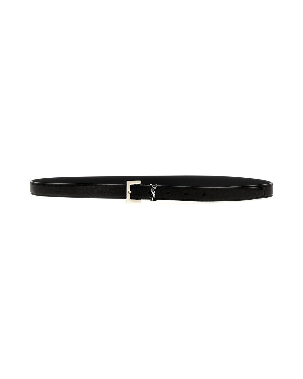 Saint Laurent Black Leather Regular Belt